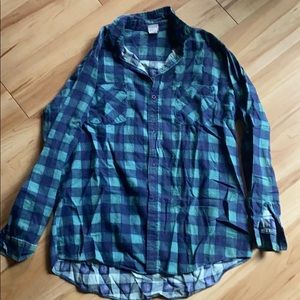 Green + Blue Flannel Longsleeve